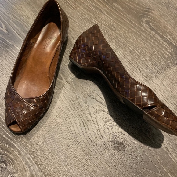 Ron White woven brown leather low wedge shoes sz39 - Picture 5 of 5